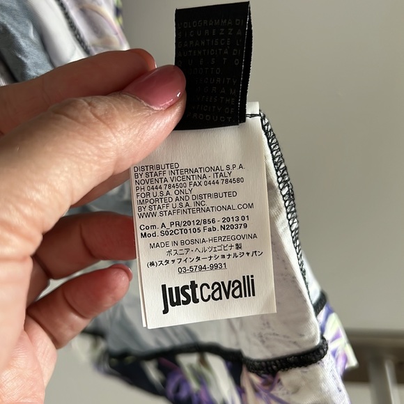 Just Cavalli Floral Print Long Sleeved Dress with Self Belt Sz M EUC - Picture 9 of 16